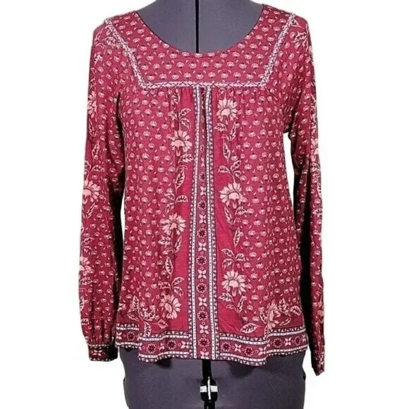 Style & Co Long Sleeve Peasant Top Sz XSP - Picture 1 of 12